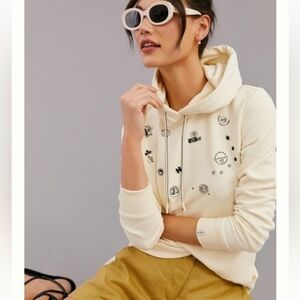 ​Scotch & Soda Amsterdam Graphic Doodle Hoodie - Off-White Size Small